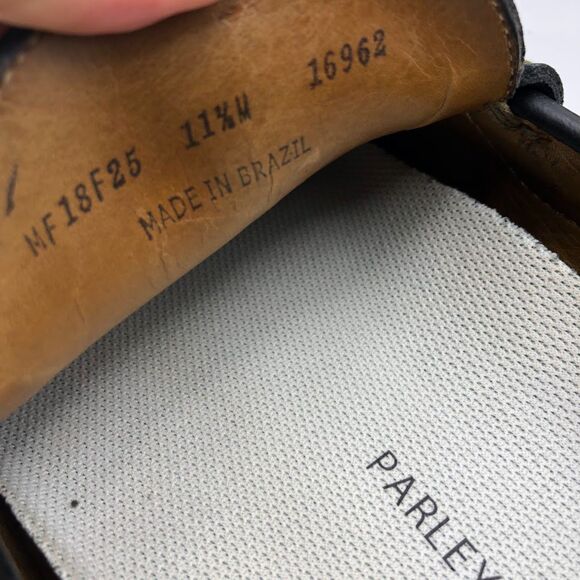 Peter Millar Men's Black Leather Slip On Loafers Driving Shoes Size 11.5M Brazil - Picture 13 of 13